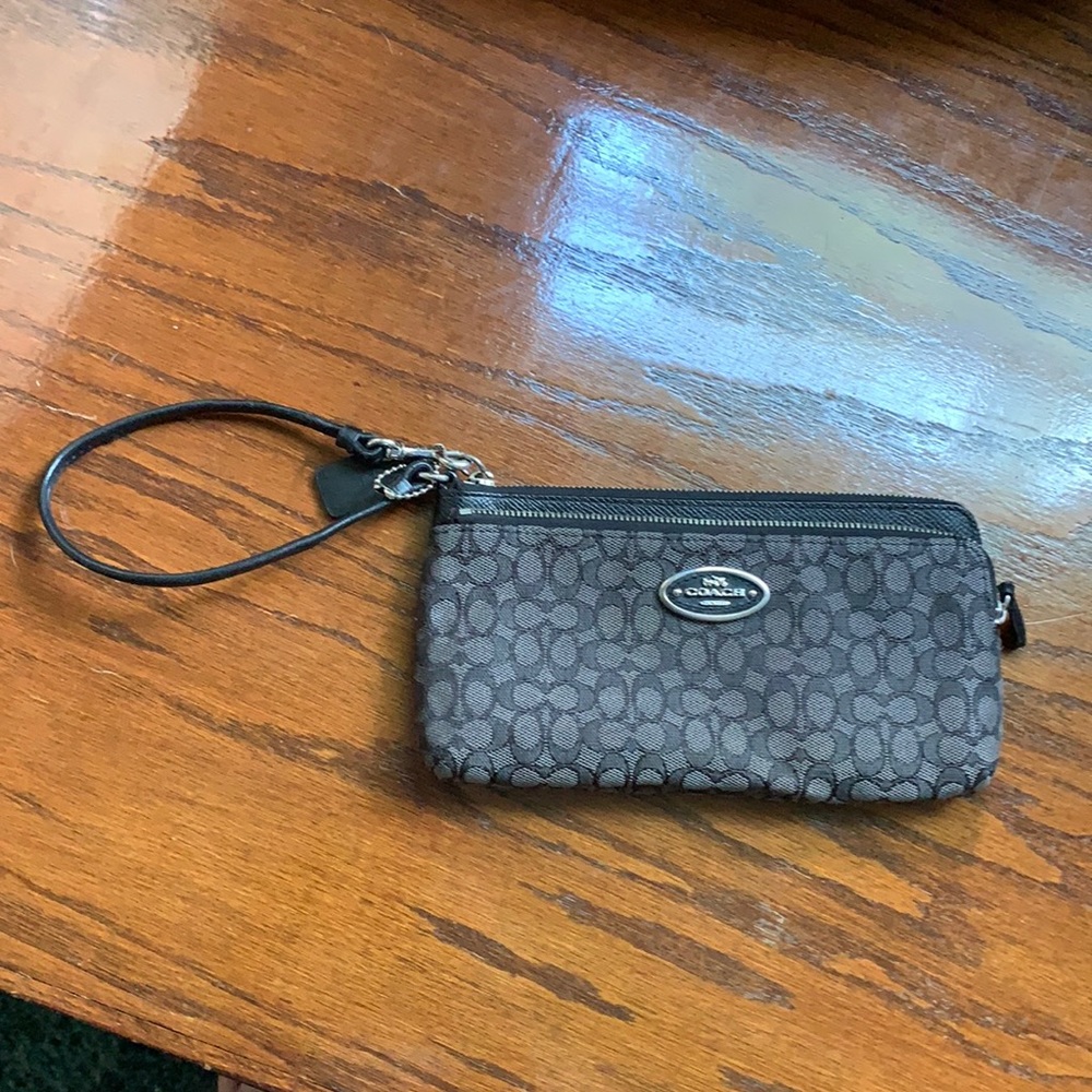 Coach Leather and Fabric Wristlet/Clutch